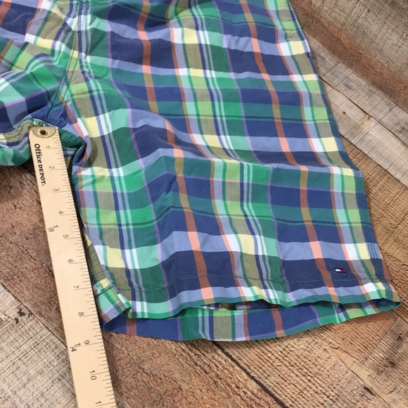 Tommy Hilfiger Board Shorts Mens XXL Green Plaid Swim Trunks Surf Summer Beach - Picture 13 of 16